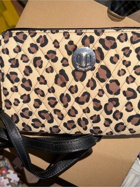 Vera Bradley Leopard Quilted Crossbody - Tan, Brown & Black